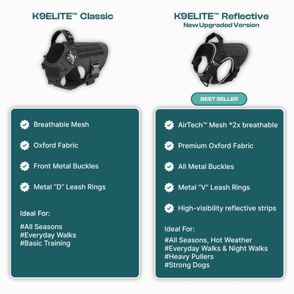 K9Elite™ Tactical No-Pull Dog Harness